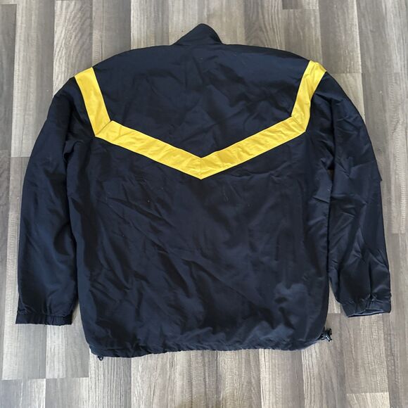 Vintage 90’s US Army Zip Up Windbreaker Track Jacket Black/yellow Large Long - Picture 7 of 7